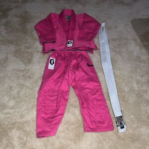 Pink Gameness Air Martial Arts Gi with White Belt